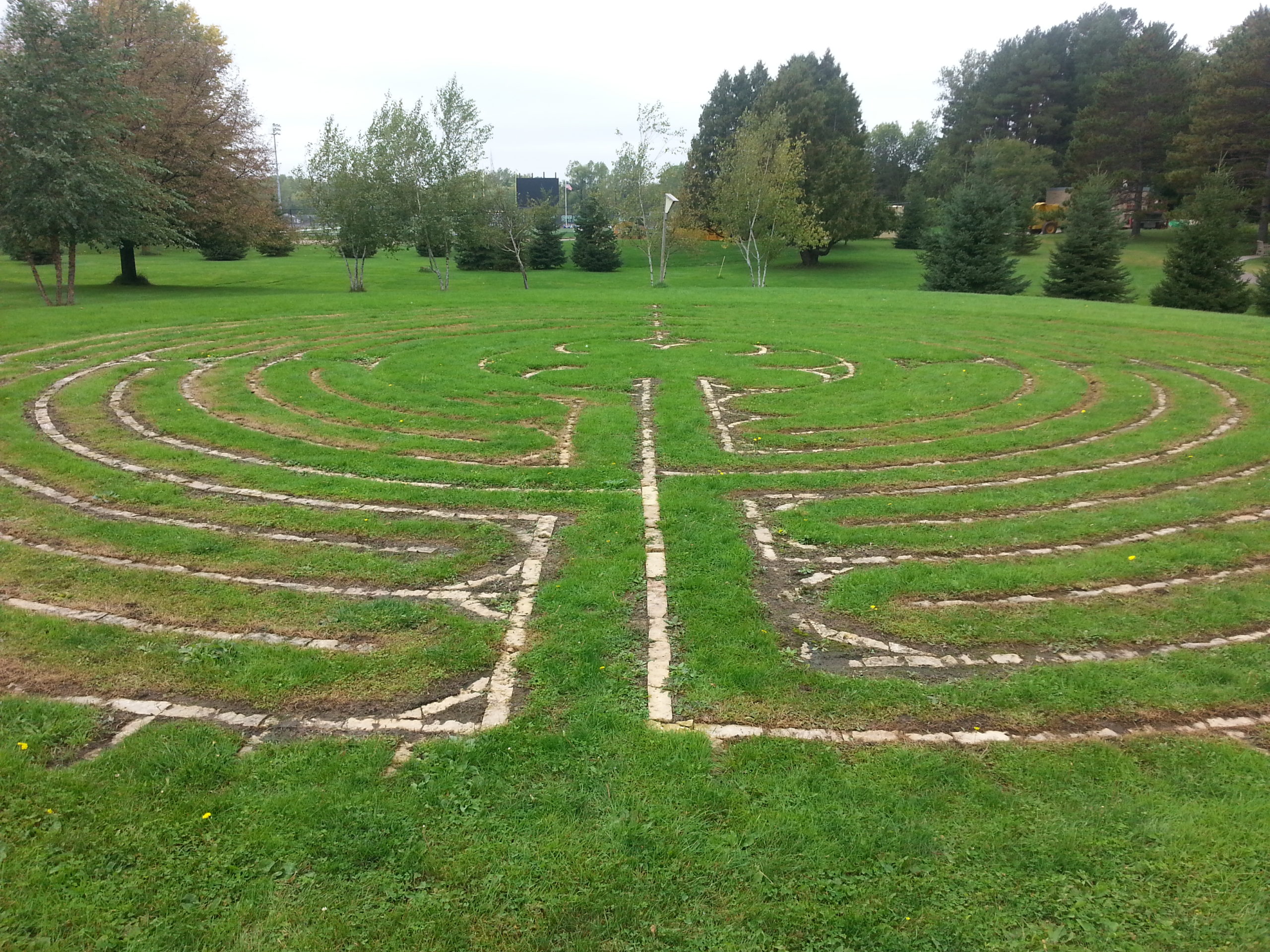 Medieval Monastery Garden Labyrinth Wallpaper