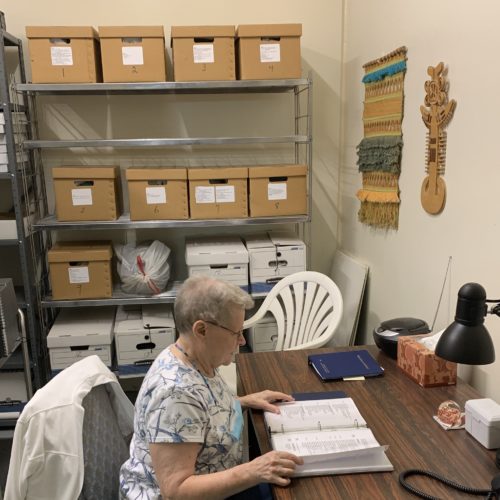 Sister Susan is diligent about keeping the archives at St. Paul’s Monastery updated.