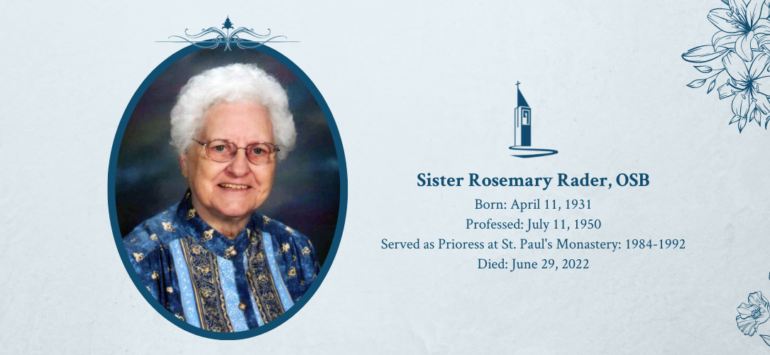 In Memoriam: Sister Rosemary Rader, OSB